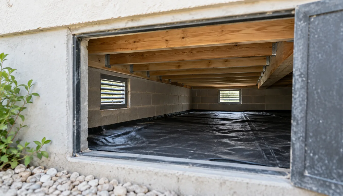 Vide sanitaire sec avec ouvertures de ventilation opposées