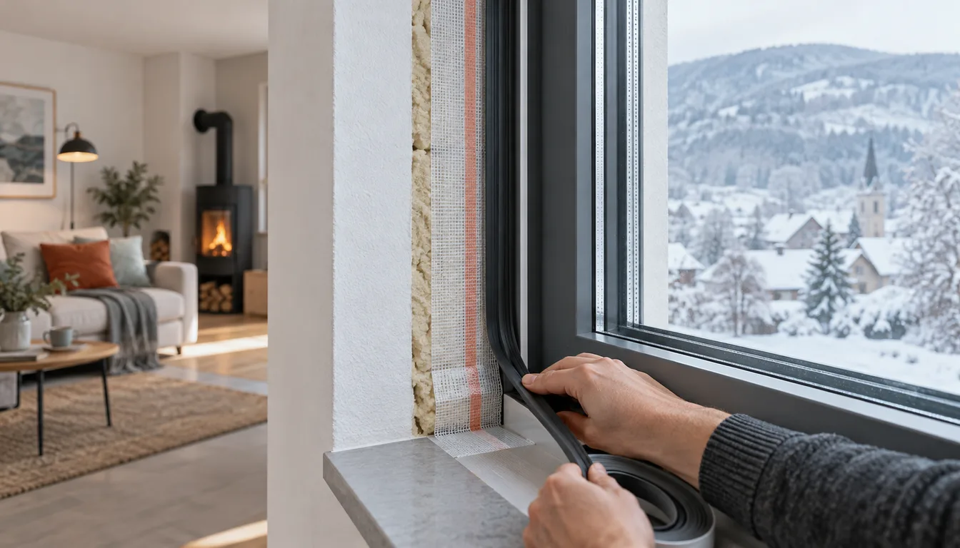 Pose d'un joint d'étanchéité sur une fenêtre performante